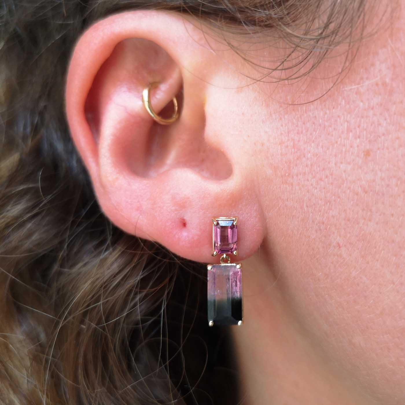Watermelon Sugar Earrings with gemstones